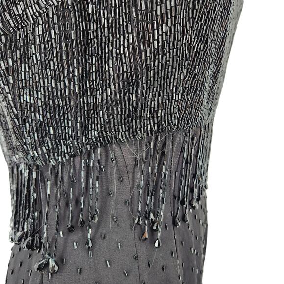 Vintage 50s 60s Hand Beaded Cocktail Dress British Crown Colony of Hong Kong - Picture 8 of 12